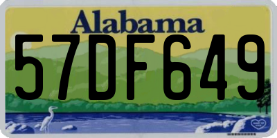 AL license plate 57DF649