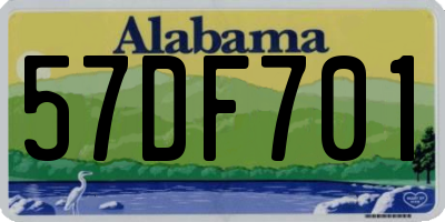 AL license plate 57DF701