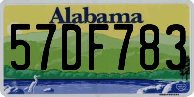 AL license plate 57DF783