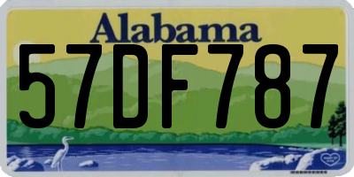 AL license plate 57DF787