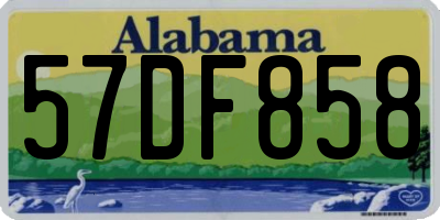 AL license plate 57DF858
