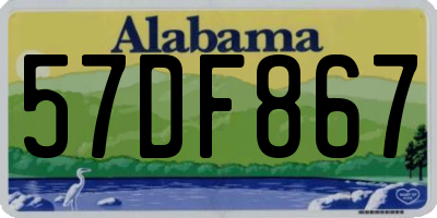 AL license plate 57DF867