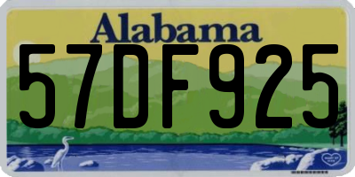 AL license plate 57DF925
