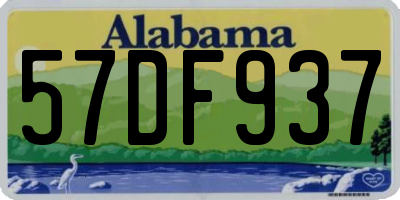 AL license plate 57DF937