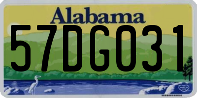 AL license plate 57DG031