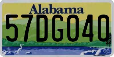 AL license plate 57DG040