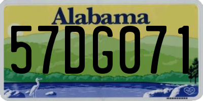AL license plate 57DG071