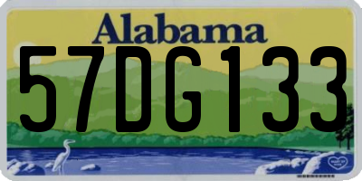 AL license plate 57DG133