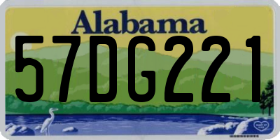 AL license plate 57DG221