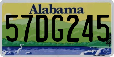 AL license plate 57DG245