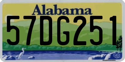 AL license plate 57DG251