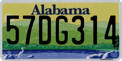 AL license plate 57DG314