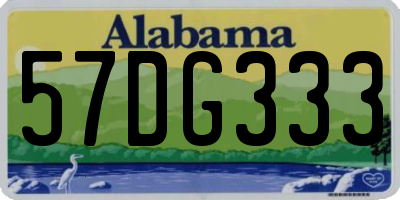 AL license plate 57DG333