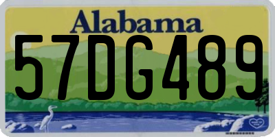 AL license plate 57DG489