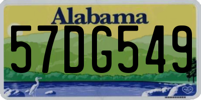 AL license plate 57DG549