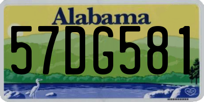 AL license plate 57DG581