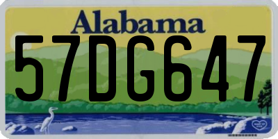 AL license plate 57DG647