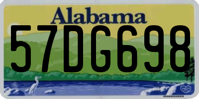 AL license plate 57DG698