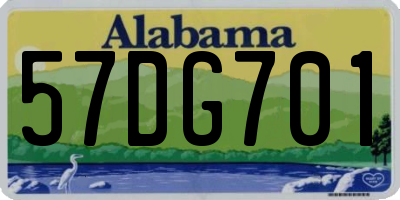 AL license plate 57DG701