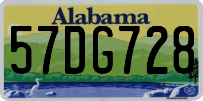 AL license plate 57DG728