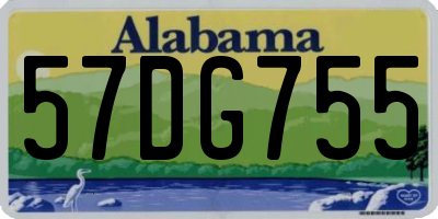 AL license plate 57DG755