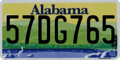 AL license plate 57DG765