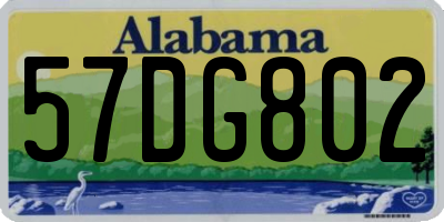 AL license plate 57DG802