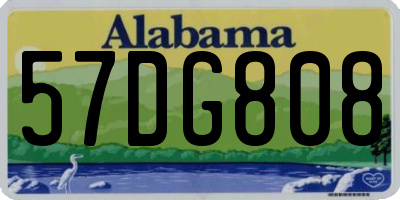 AL license plate 57DG808