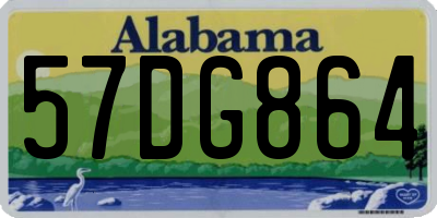 AL license plate 57DG864