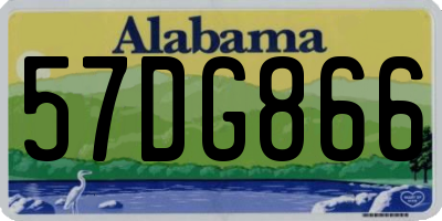 AL license plate 57DG866