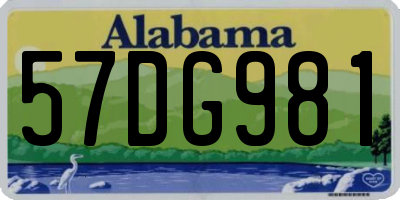 AL license plate 57DG981