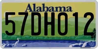 AL license plate 57DH012