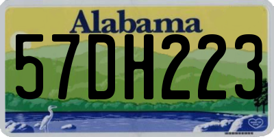 AL license plate 57DH223