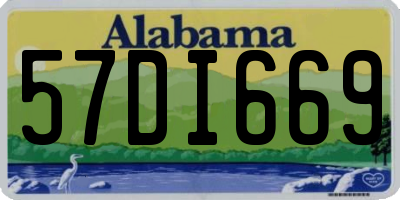 AL license plate 57DI669