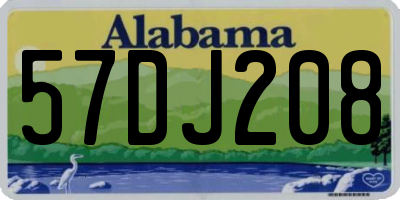 AL license plate 57DJ208