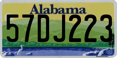 AL license plate 57DJ223