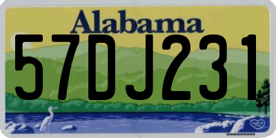 AL license plate 57DJ231