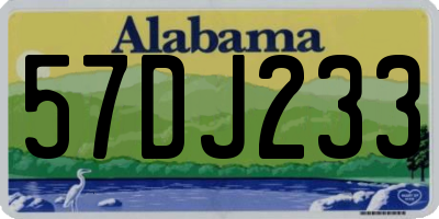 AL license plate 57DJ233