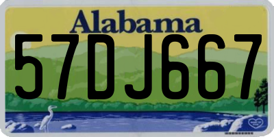 AL license plate 57DJ667