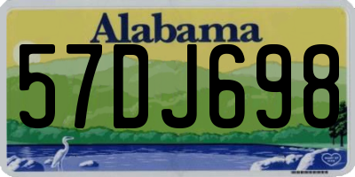 AL license plate 57DJ698
