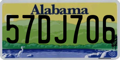 AL license plate 57DJ706