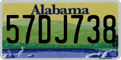 AL license plate 57DJ738