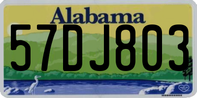 AL license plate 57DJ803