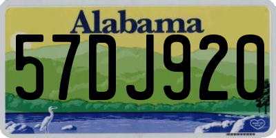 AL license plate 57DJ920