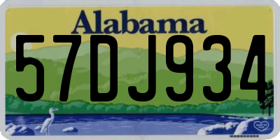 AL license plate 57DJ934
