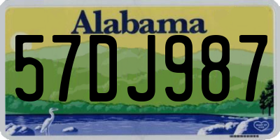 AL license plate 57DJ987