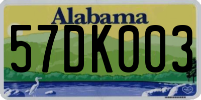 AL license plate 57DK003