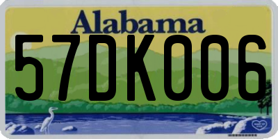 AL license plate 57DK006