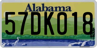 AL license plate 57DK018