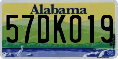 AL license plate 57DK019
